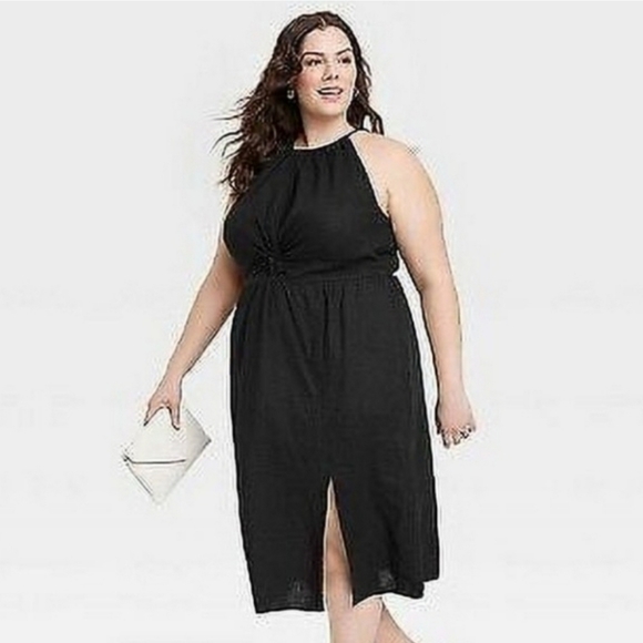 NWOT Ava and Viv Women's Plus Size Halter Neck A-Line Dress - Picture 1 of 10